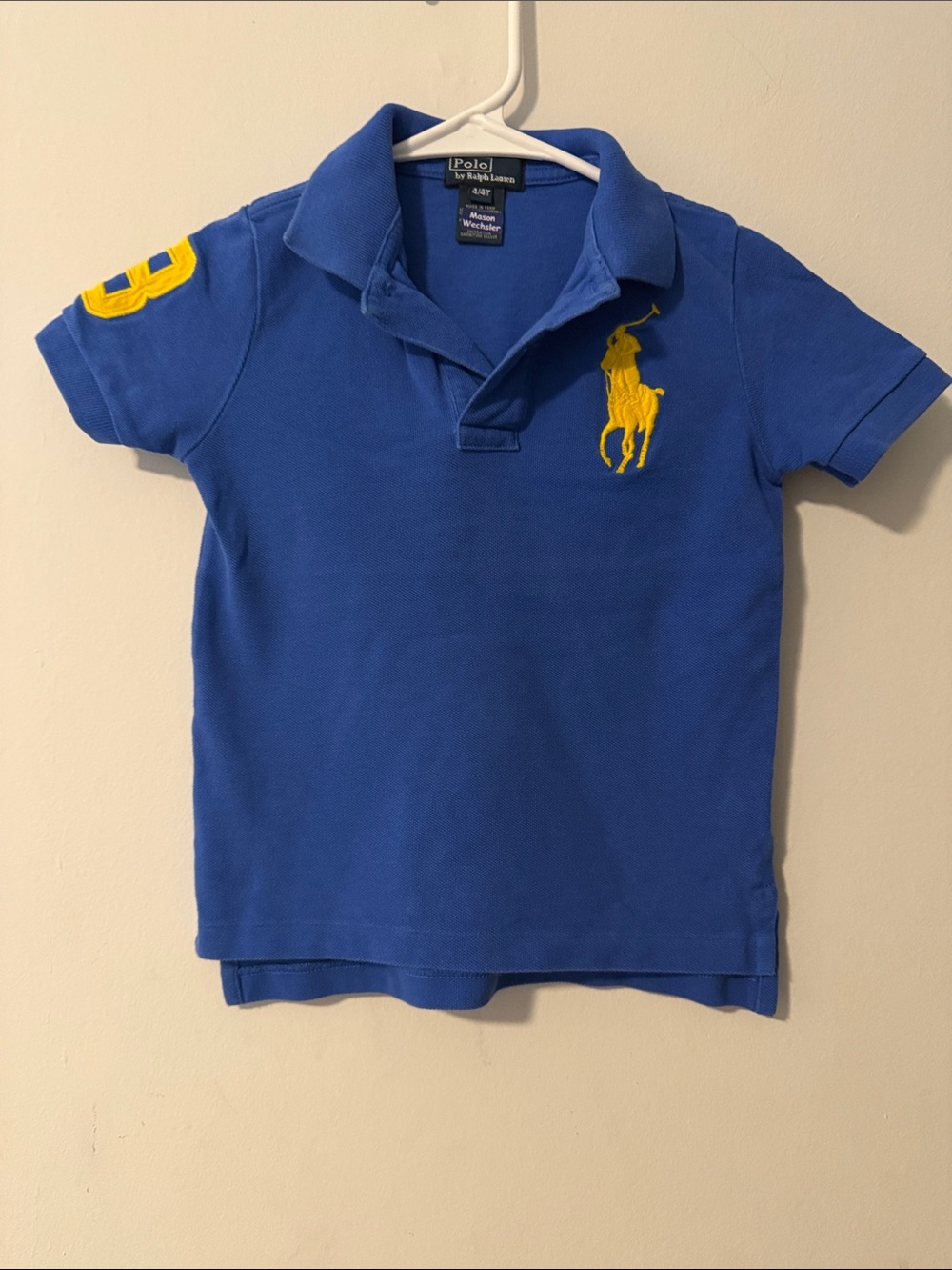 Polo by Ralph Lauren Royal Blue Polo with Yellow Pony and Sleeve Patch - Kids
